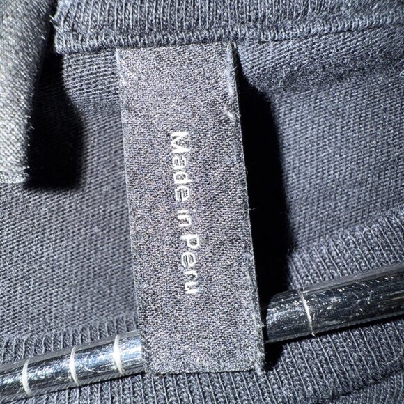 Theory T-Shirt Top Women's Medium Round Neck Long Sleeves Basic Black 97% Cotton - Picture 5 of 12